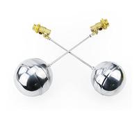 Valvola a sfera flottante in ottone da 1/2"3/4"1" for acqua calda e fredda - Controllo del flusso dello stelo SS201 durevole for cisterna/serbatoi di espansione(2Pcs 1/2")