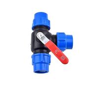 Valvola a sfera for irrigazione da giardino 25mm 32mm 40mm 50mm Tubo dell'acqua Valvola a sfera con anima in acciaio di plastica Connettore rapido a 3 vie Tipo T PVC PE Connessione rapida ( Size : 32m