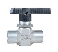 Valvola a sfera for strumento di corpo forgiato a matrice da 1/4"; 3/8"; 1/2"; Valvola a sfera in acciaio inossidabile con filettatura interna for alta temperatura e alta pressione, 1 pezzo(Bsp,3/8 In