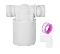 Valvola a Sfera Galleggiante 3/4 Pollici, Controllo Automatico Livello Acqua, Plastica, per Serbatoio Piscina e Torre, Include Nastro PTFE e Gomito