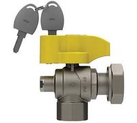 VALVOLA A SFERA GAS A SQUADRA FARFALLA E SERRATURA FEM DADO G 3/4" x 1" DN 20