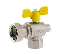 Valvola A Sfera Gas F/F Ad Angolo Con Una Presa Pressione Dado Gir./Farfalla Allum. Fiv 3/4" X 1