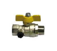 VALVOLA A SFERA GAS FM CON FARFALLA GIALLA 1" DN 25 Valvole Rubinetti Sfera Gas