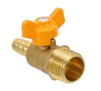 Valvola a Sfera Gas in Rame con Filettatura Maschio e Maniglia a Farfalla | Metano e Propano, Design Dritto, Resistenza alla Corrosione, Tenuta Sicura, Uso Campeggio e Idraulica