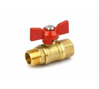 Valvola a Sfera Gas MF 1/2” a Farfalla Rubinetto Gas Maschio Femmina Ottone per Impianti Gas Metano GPL Alta Sicurezza LEMAG SRL