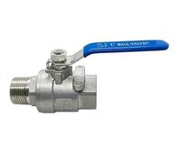 Valvola a sfera in acciaio inossidabile 304 a due pezzi con filo interno esterno - DN15-DN50, dimensioni da 1/2" a 2", controllo ad alta pressione(1Inch)