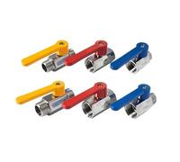 Valvola a sfera in acciaio inossidabile 304 con filettatura interna ed esterna, interruttore a leva lunga rosso, blu, giallo, valvola dell'acqua(Red,M-M_1/4")