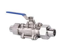 Valvola a sfera in acciaio inossidabile da 1/2 3/4 da 1 pollice Valvola a sfera con manicotto saldato a doppio filo esterno in tre pezzi 1 pezzo(1/2")