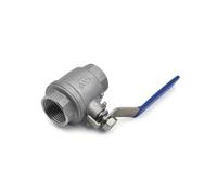 Valvola a sfera in acciaio inossidabile femmina Valvola a passaggio totale in due pezzi, valvola di commutazione dell'acqua(1",SS316L)