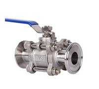 Valvola a sfera in acciaio inossidabile SS304 da 1/2", 3/4", 1", 3 pezzi, 1,5", 50,5 mm, tipo Tri Clamp, for diario di produzione di birra fatta in casa(DN32)