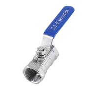 Valvola a sfera in acciaio inossidabile, valvola a galleggiante di tipo diritto a passaggio completo Interruttore di arresto a maniglia lunga con maniglia blu per acqua, petrolio (3/4" (6 punti))