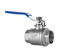 Valvola a sfera in ottone a 3 vie, 1 pz Acciaio inossidabile SS304 2P Porta completa BSP Femmina 1/4 3/8 3/4 pollice Maniglia in vinile Valvole filettate Interruttore acqua DN8-50(1 Inch)
