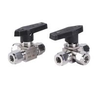 Valvola a sfera in ottone a 3 vie, 1 valvola a sfera a tre vie orizzontale a doppia ghiera in acciaio inossidabile da 1/8 1/4 3/8 1/2 tipo T/tipo L(L Type,45299)