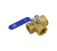 Valvola a sfera in ottone a 3 vie con foro L/T per applicazioni di acqua, olio e gas - /4", 3/8", /2", 3/4" o connessione filettatura interna, materiale in ottone con buona capacità di tenuta (tipo