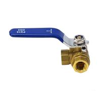 Valvola a sfera in ottone a 3 vie con leva manuale, collegamento filettato interno per acqua, olio, gas, valvola resistente alla pressione, filettatura standard ISO 228 (tipo DN8 T)