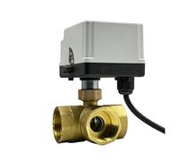 Valvola a sfera in ottone a 3 vie da 1/2“ 3/4” 1“ 2 pollici con controllo a due linee e interruttore manuale(L TYPE_24VDC_CR02)