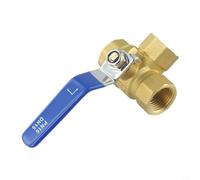 Valvola a sfera in ottone a 3 vie per acqua, olio, gas, foro con filettatura interna, struttura fissa, pressione nominale 1 6MPa, per molte applicazioni (tipo DN15 L)