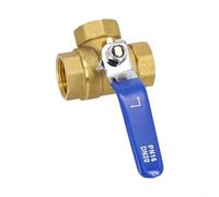 Valvola a sfera in ottone a 3 vie per acqua, olio, gas, foro con filettatura interna, struttura fissa, pressione nominale 1 6MPa, per molte applicazioni (tipo DN20 L)