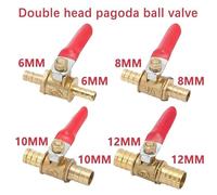 Valvola a sfera in ottone con maniglia rossa - Valvola di intercettazione in linea con spina da 6 mm a 12 mm for linee di acqua/olio/aria/gas(Tube OD 6MM,10 Pcs)