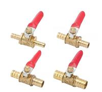 Valvola a sfera in ottone con maniglia rossa - Valvola di intercettazione in linea con spina da 6 mm a 12 mm for linee di acqua/olio/aria/gas(Tube OD 10MM,10 Pcs)