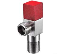 Valvola a sfera in ottone massiccio con grande flusso per un rapido controllo dell'acqua in cucina e bagno, tra cui scaldabagno, lavatrici e lavastoviglie, manico rosso blu (R)