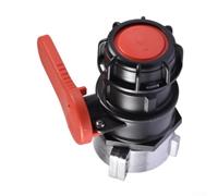 Valvola a sfera in plastica resistente progettata per secchi da 1000 litri con ingresso da 75 mm e uscita da 5 cm per gestire i fluidi corrosivi in modo sicuro (rosso)