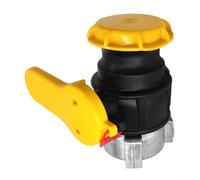 Valvola a sfera in plastica resistente progettata per secchi da 1000 litri con ingresso da 75 mm e uscita da 5 cm per gestire i fluidi corrosivi in modo sicuro (giallo)