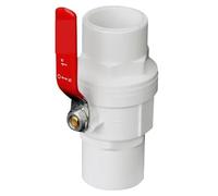 Valvola a sfera in PVC con maniglia antiscivolo rossa, diametro interno 20/25/32/40/50/63/75 mm, estremità a slittamento a 2 vie, regolatore di flusso intercettazione dell'acqua(32MM_10 PCS)