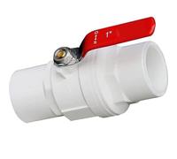 Valvola a sfera in PVC con maniglia da 1 pezzo - Diametro interno 20-110 mm, Estremità di scorrimento a 2 vie Valvola di controllo del flusso di intercettazione 'acqua(25mm)