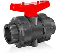 Valvola a sfera manuale in plastica UPVC da 5,1 cm, valvola a sfera manuale a doppia unione, con porta completa, o-ring in EPDM e PTFE reversibile per piscina, trattamento dell'acqua (1, presa da 2