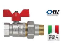 VALVOLA A SFERA MASCHIO-FEMMINA DA 1"1/4" CON BOCCHETTONE CON FARFALLA ALLUMINIO