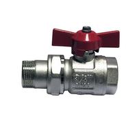 VALVOLA A SFERA MF BOCCHETTONE E FARFALLA LEVA ROSSA 1" DN 25 40 bar 580 psi
