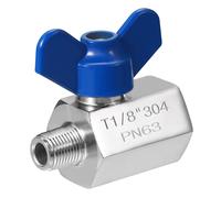 Valvola a Sfera Mini 1/8\" NPT M/F, Valvola Chiusura Acciaio 304 per Silver