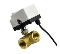 Valvola a sfera motorizzata a 3 vie da 1/2 3/4 1 pollice 2 pollici in ottone con controllo a due linee con interruttore manuale 1 pz(DN15,T TYPE_12VDC_CR02)