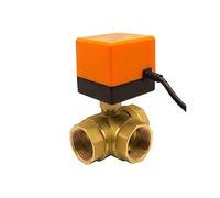 Valvola a sfera motorizzata a 3 vie DN15 a tre fili a due punti di controllo in ottone elettrico valvola a sfera 220V 12V 24V (24vac)
