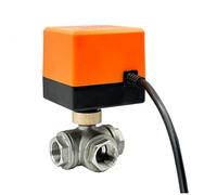 Valvola a sfera motorizzata a 3 vie in acciaio inossidabile 304 da 1/2" IP65 impermeabile, 220 V, 12 V, 24 V, 3 fili, 2 controlli, tipo T, valvola a sfera elettrica(T TYPE-220VAC-CR03)