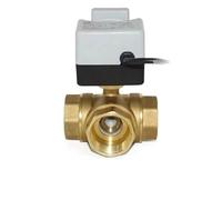 Valvola a sfera motorizzata a 3 vie, valvola a sfera elettrica motorizzata, controllo bidirezionale a 3 vie, AC220V, DN15, DN20, DN25, DN32 con interruttore manuale(DN32)