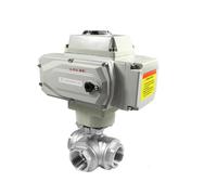 Valvola a sfera motorizzata a piattaforma DN50 a 3 vie in acciaio inossidabile Q911F-16P con filettatura femmina. Valvola a sfera elettrica.(12VDC-T TYPE)