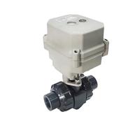 Valvola a sfera motorizzata elettrica da 1/2" in PVC con unione vera BSP NPT, estremità incollata, DN15, valvola di controllo del motore elettrico, ingranaggi in metallo(NPT-DC12-CR303)