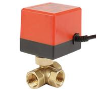 Valvola a Sfera Motorizzata Filettata G1/2DN15, Valvola a Sfera a 3 Vie della Valvola a Sfera Elettrica D'ottone CA 220V ， per Controllo di Flusso del Fan Coil
