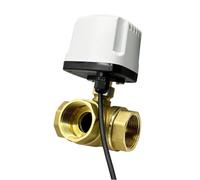 Valvola a sfera motorizzata impermeabile a 3 vie DN15 DN20 DN25, valvola a sfera in ottone, valvola a sfera a tre linee, controllo a due vie (1-1/2", T TYPE_24VDC_CR04)