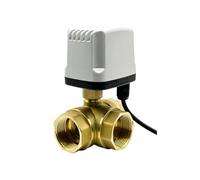 Valvola a sfera motorizzata impermeabile IP65 a 3 vie, 1/2" 3/4" 1" 1-1/4" 1-1/2" Valvola a sfera elettrica in ottone a 3 fili e 2 controlli T/L tipo 3(L Type-24v)
