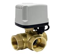 Valvola a sfera motorizzata impermeabile IP65 a 3 vie in ottone DN15 DN20 DN25 DN32, 3 fili, 2 controlli, tipo T(DN32,L TYPE_220V_CR02)
