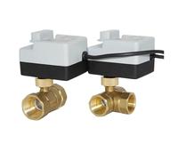 Valvola a sfera motorizzata in ottone a 3 vie/2 vie DN15 DN20 DN25 DN32 DN40 con interruttore manuale, attuatore elettrico a due controlli a 3 fili(DN20,12-24V X 10PCS_2 WAYS)
