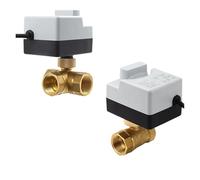 Valvola a sfera motorizzata in ottone, attuatore elettrico a 3 fili e due controlli, AC220V, 3 vie/2 vie, DN15, DN20, DN25, DN32, DN40 con interruttore manuale(DN25,AC 220V_CR302)