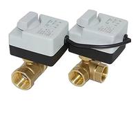 Valvola a sfera motorizzata in ottone Attuatore elettrico a due fili a 3 fili AC220V 3 vie/2 vie DN15 DN20 DN25 DN32 DN40 con interruttore manuale 1 pz(3 way,DN25)