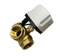 Valvola a sfera motorizzata in ottone impermeabile IP65 1/2 '' 3/4 '' 1 '' 1-1/4 '' Valvola a sfera elettrica a 3 vie a 3 vie con controllo a 2 fili e T(1-1/2",T TYPE_12VDC_CR02)