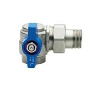 VALVOLA A SFERA PASS. TOTALE A SQUADRO PER COLLETTORI CON PRESA FRONTALE DX 1/2"