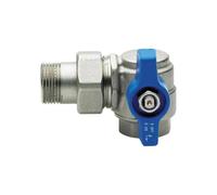 VALVOLA A SFERA PASS. TOTALE A SQUADRO PER COLLETTORI CON PRESA FRONTALE SX 1/2"