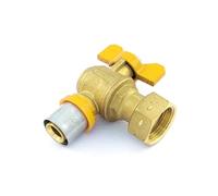Valvola a sfera per gas a squadra con leva e girello folle 20mm x 3/4"